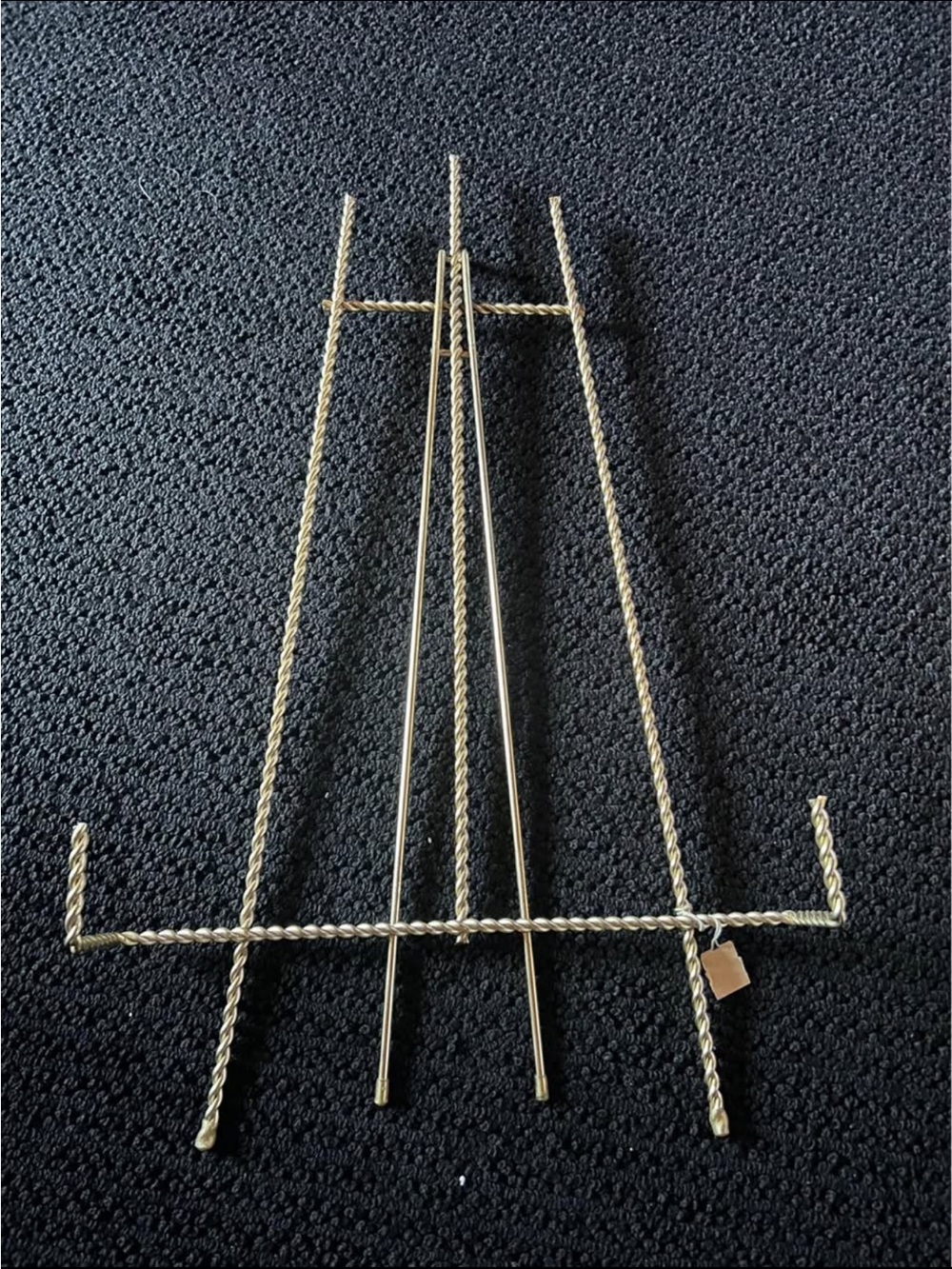 Large Gold Twisted Metal Easel Stand